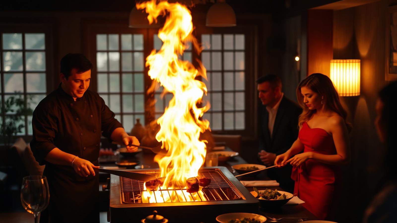 Private hibachi chef performing hibachi in Massachusetts